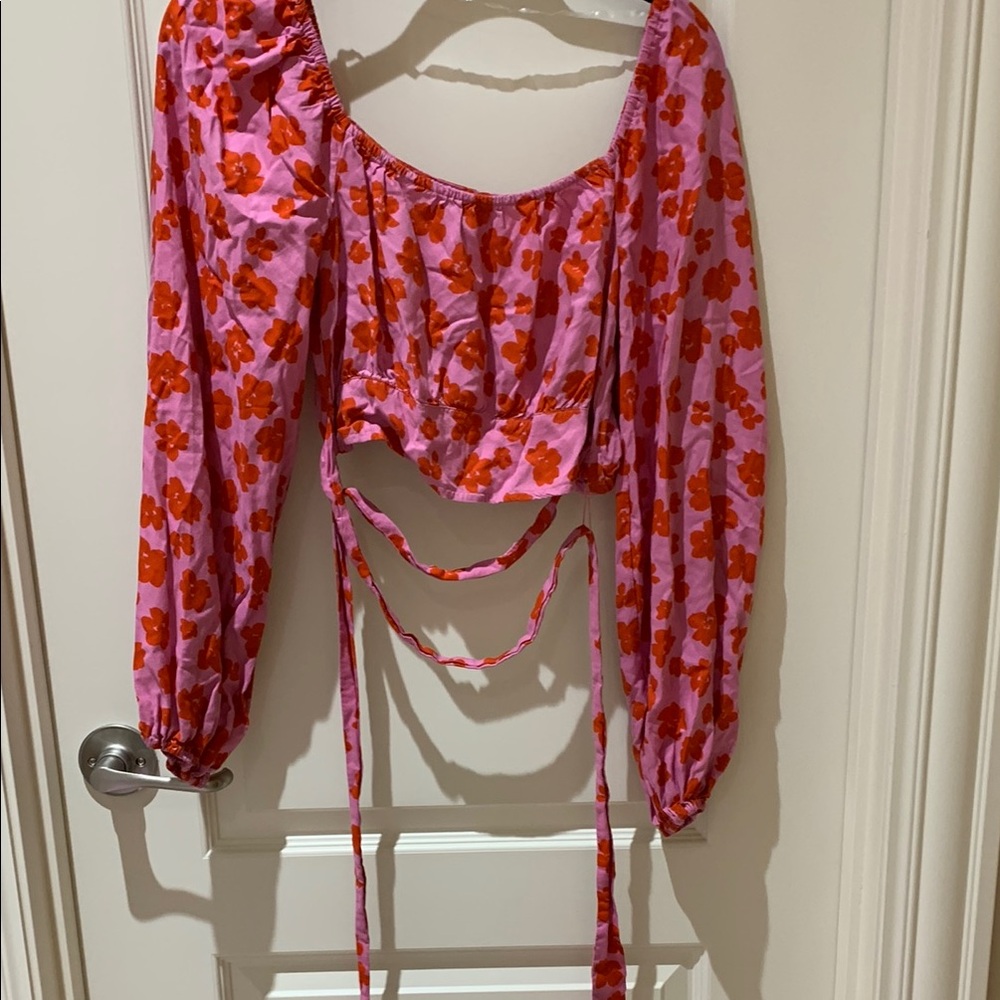 Floral Pink and Red Women's Top